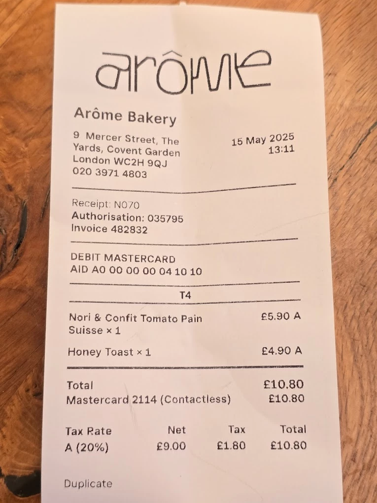 Arôme Bakery menu 5